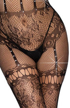 Load image into Gallery viewer, Black halter bodystocking - Strappy Surrender