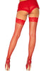 Red fishnet stay ups with backseam