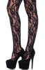 Lace stockings with rose pattern