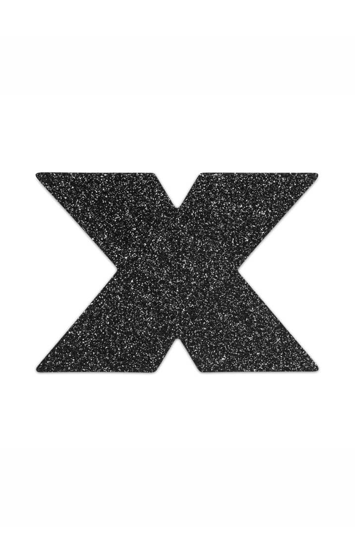 Black flash cross nipple stickers