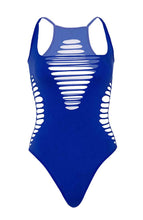 Load image into Gallery viewer, Blue seamless shredded bodysuit - Anything For Blue