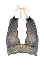 Load image into Gallery viewer, Black bustier bralette with pearl choker - Sydney bralette