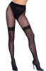Black crotchless pantyhose with illusion thigh highs