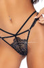 Black strappy lingerie with rhinestones - Te amo