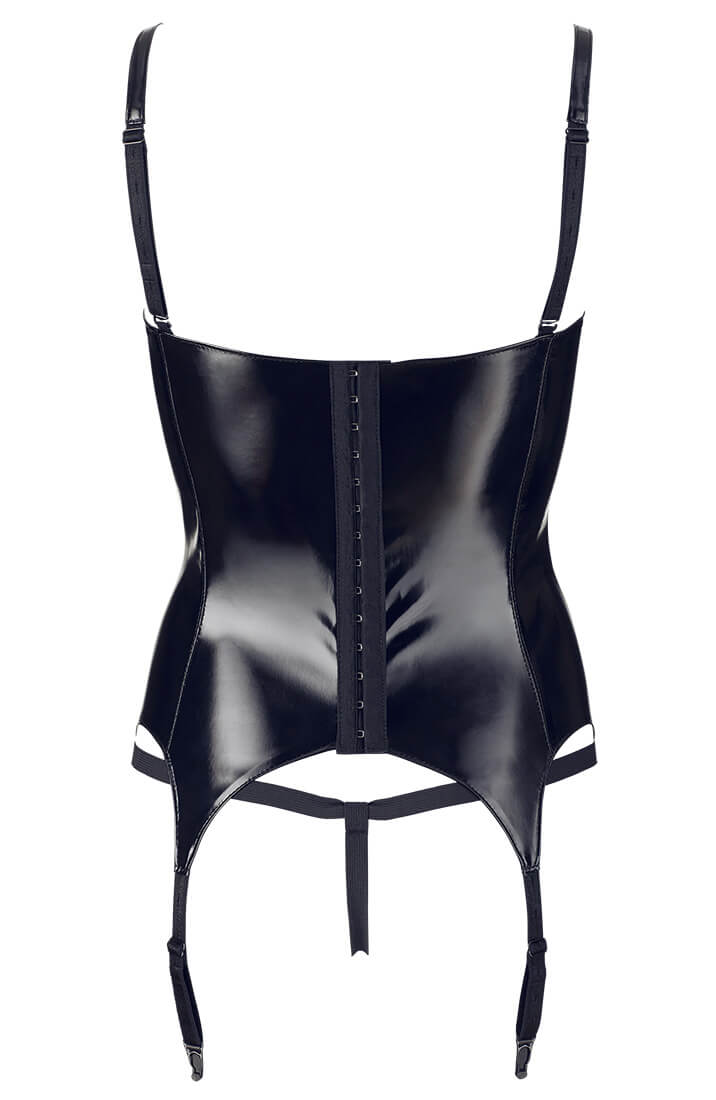 Black open cup vinyl bustier - Hands-On Approach