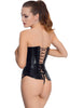 Black open cup vinyl corset - Emphasize Yourself