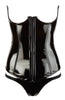 Black open cup vinyl corset - Emphasize Yourself