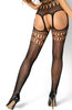 Black fishnet bodystocking with lace halter - Darcy