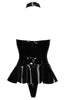 Black vinyl bodysuit with peplum - The Affair