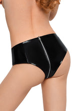 Load image into Gallery viewer, Black vinyl brief panty with 2-way zip - Acquired Taste