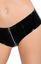 Load image into Gallery viewer, Black vinyl brief panty with 2-way zip - Acquired Taste