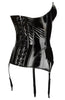 Black vinyl corset with suspenders - Let's Get It On, Baby