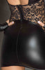 Black wet look and lace mini dress - Ravishing Rebel