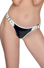 Load image into Gallery viewer, Black &amp; white vinyl thong - Easy Access