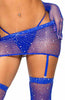 Blue rhinestone fishnet lingerie - Blue Passion