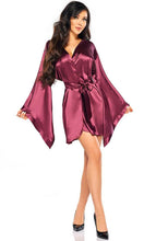 Load image into Gallery viewer, Burgundy satin robe - Samira