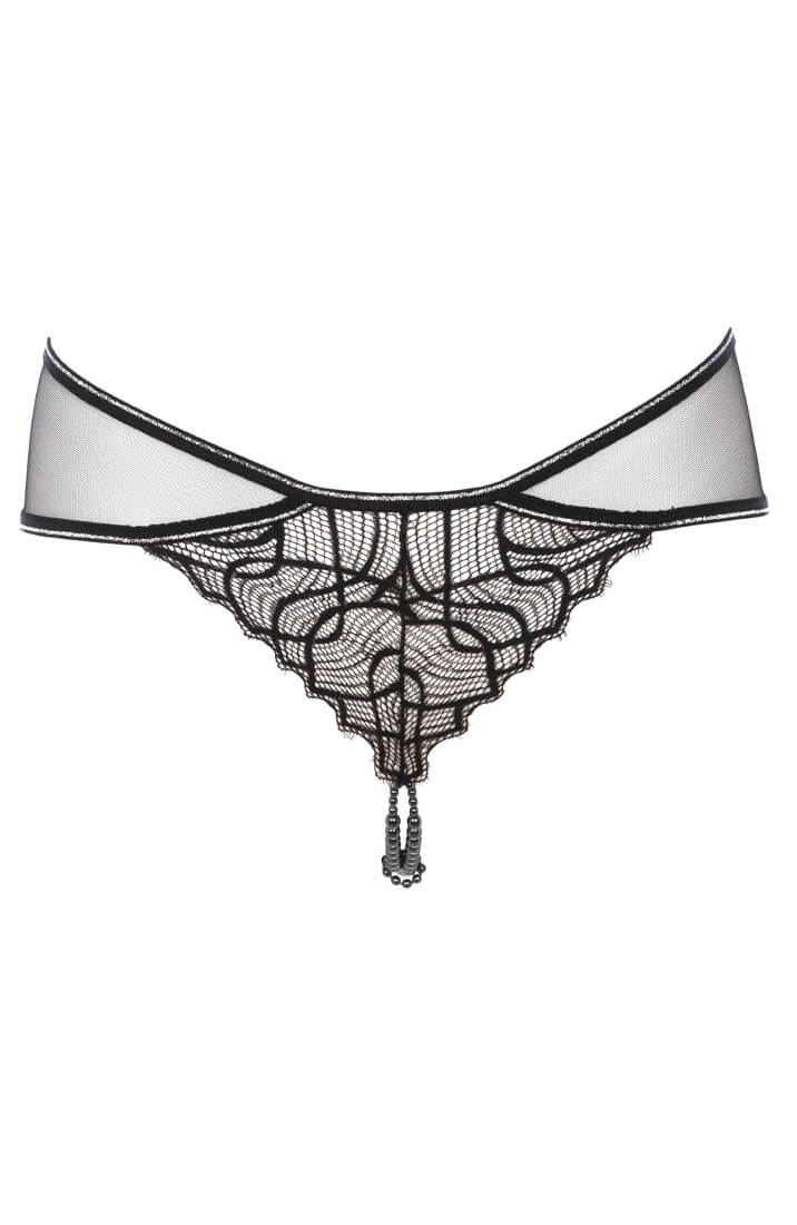 Brief panty with pearl string - Front