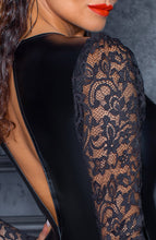 Load image into Gallery viewer, Wet look dress with lace sleeves - Do Somethin&#39;