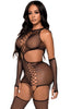 Dual net bodystocking & gloves - Call Me
