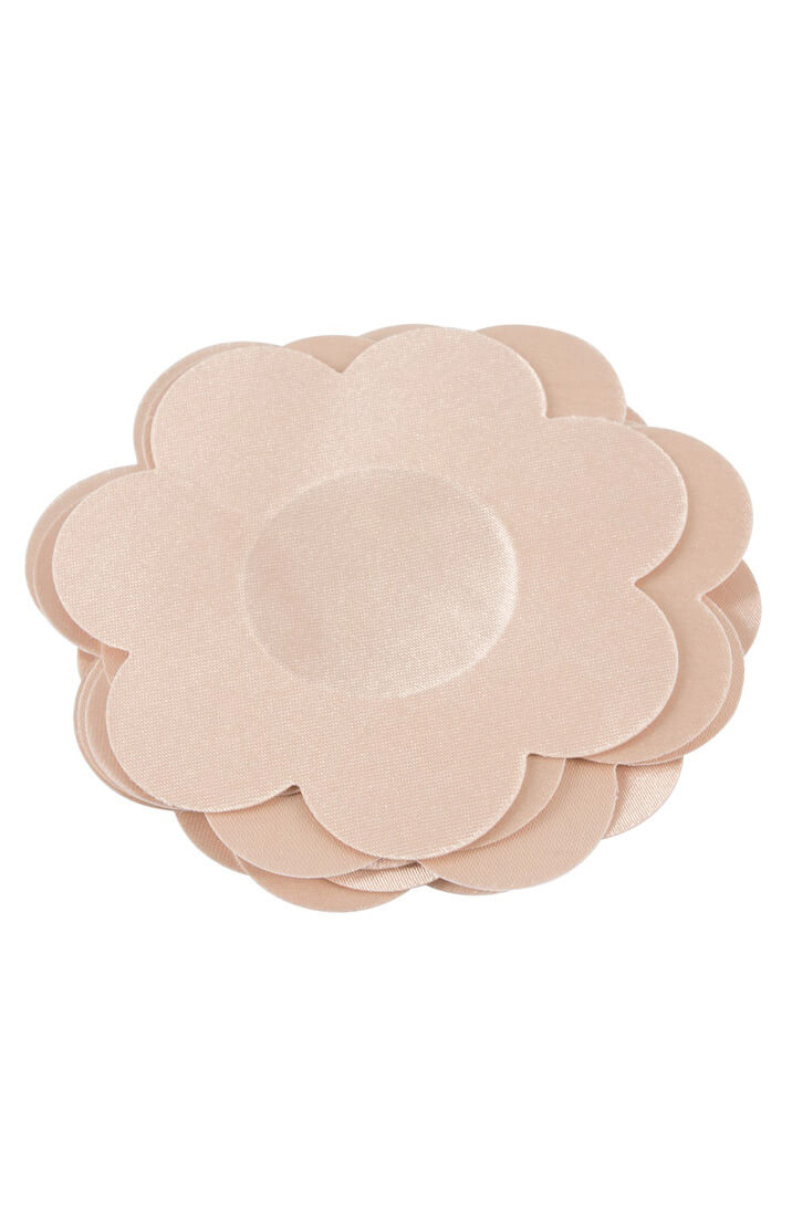 Flower shaped textile nipple stickers