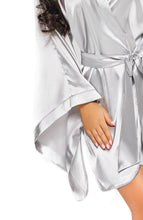 Load image into Gallery viewer, Silver grey satin robe - Mia