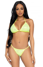 Load image into Gallery viewer, Yellow rhinestone bikini set - Summer Time