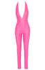 Hot pink wet look catsuit - Dainty Desires