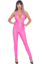 Load image into Gallery viewer, Hot pink wet look catsuit - Dainty Desires