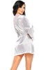 White satin robe with lace - Giselle