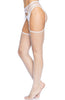 White industrial net stockings with garter belt