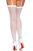 Load image into Gallery viewer, White LOVE backseam stockings