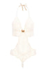 Ivory bodysuit with double pearl string - Sydney Body Double
