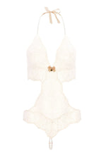 Load image into Gallery viewer, Ivory bodysuit with double pearl string - Sydney Body Double