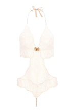 Load image into Gallery viewer, Ivory bodysuit with pearl string - Sydney Body Single