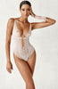 Ivory bodysuit with pearl string - Geneva Body
