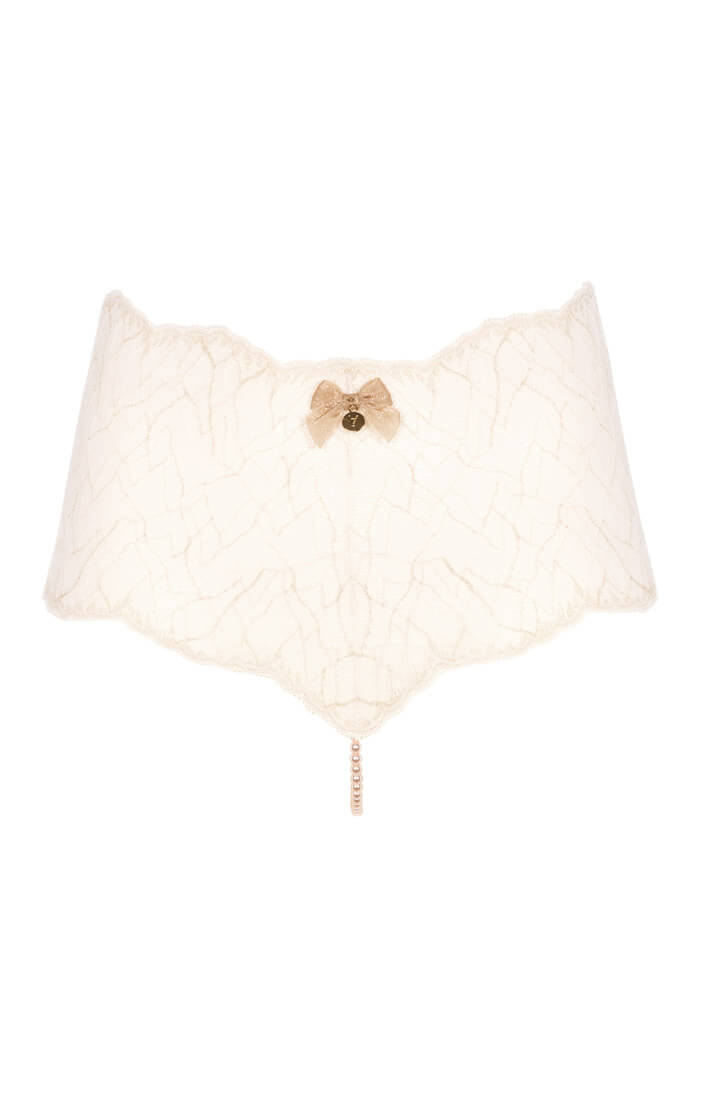 Ivory hipster panty with pearl string - Sydney panty