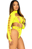 Neon yellow cut-out bodysuit - Ana Montana