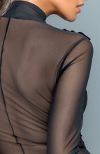 Load image into Gallery viewer, Zipped sheer mesh bodysuit with embroidery - Your Prerogative