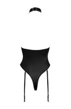Load image into Gallery viewer, Open cup vinyl X fishnet bodysuit - Third Date