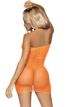 Load image into Gallery viewer, Orange multi dress with rhinestones - Midnight Power