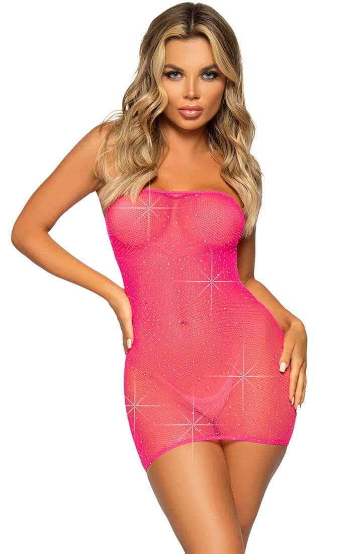 Pink multi dress with rhinestones - I Heart You