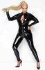 Plus Size PVC catsuit with 3-way metal zip - UnChained