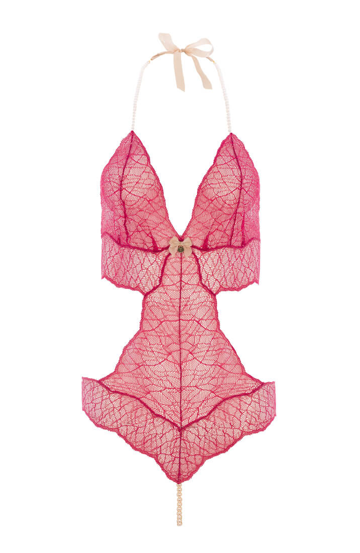 Red bodysuit with pearl string - Sydney Body Single