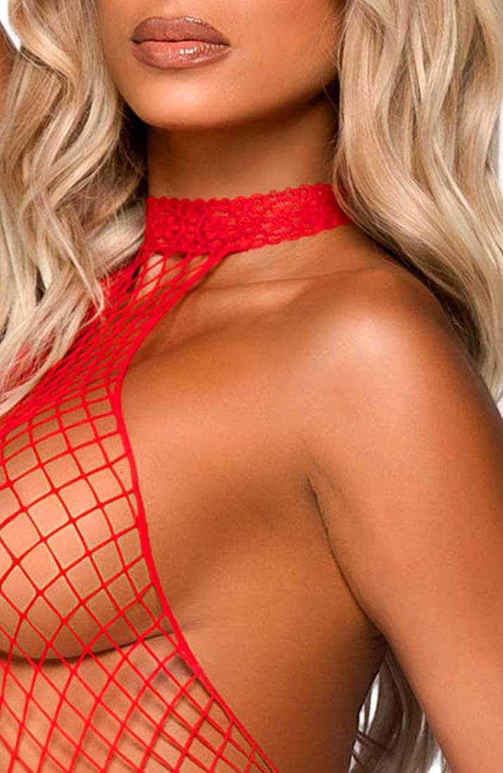 Red Industrial net bodystocking - Tease Me Please Me
