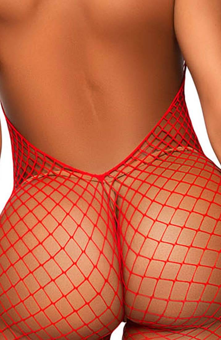 Red Industrial net bodystocking - Tease Me Please Me
