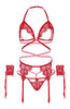 Red open cup lingerie set - Midnight Moves