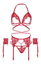 Load image into Gallery viewer, Red open cup lingerie set - Midnight Moves