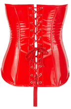 Load image into Gallery viewer, Red open cup vinyl corset - Savage Sunday