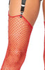 Red fishnet stockings with rhinestones