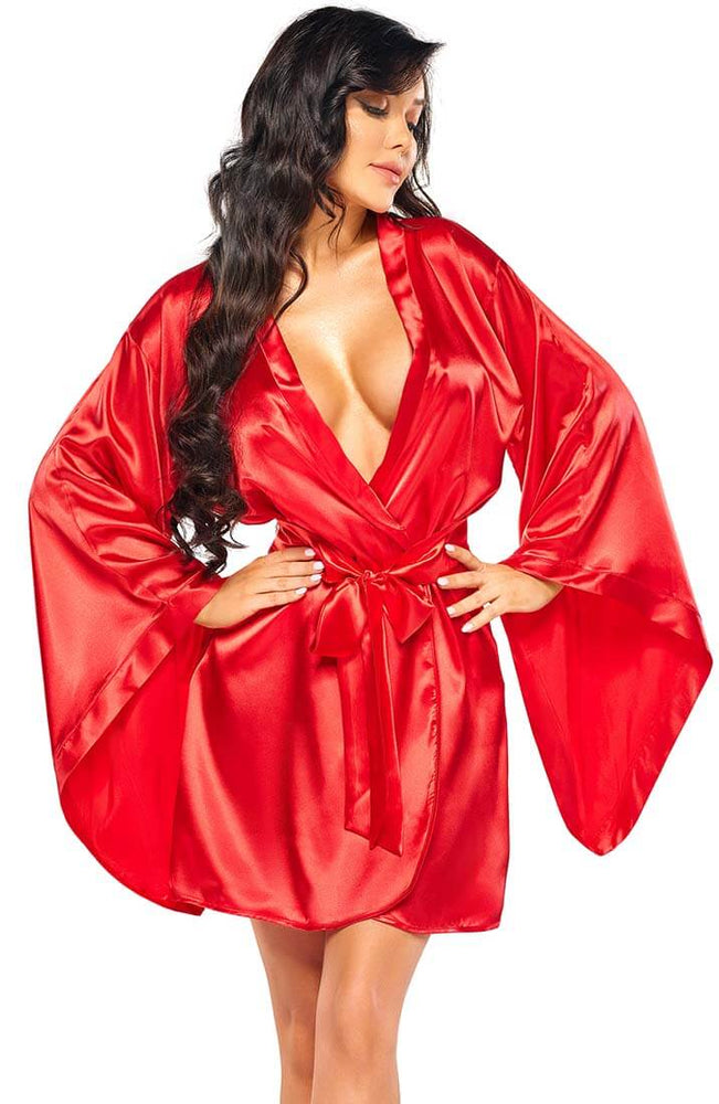 Red satin robe - Kandi